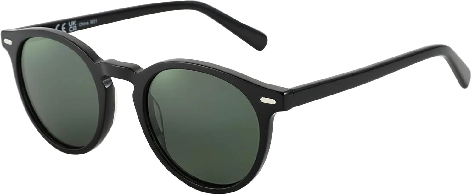 

Поляризованные солнцезащитные очки ZENOTTIC для мужчин и женщин: круглые, в стиле ретро, ​​маленькие, унисекс, модные, с защитой от УФ-излучения UV400, Black