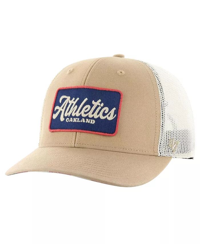 

Мужская регулируемая кепка цвета хаки Oakland Athletics Glory Daze Trucker '47 Brand