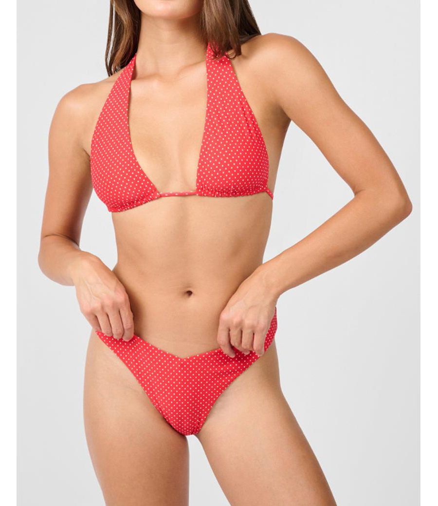 

Женский бикини-топ с завязками на шее WeWoreWhat, Tomato/off whte