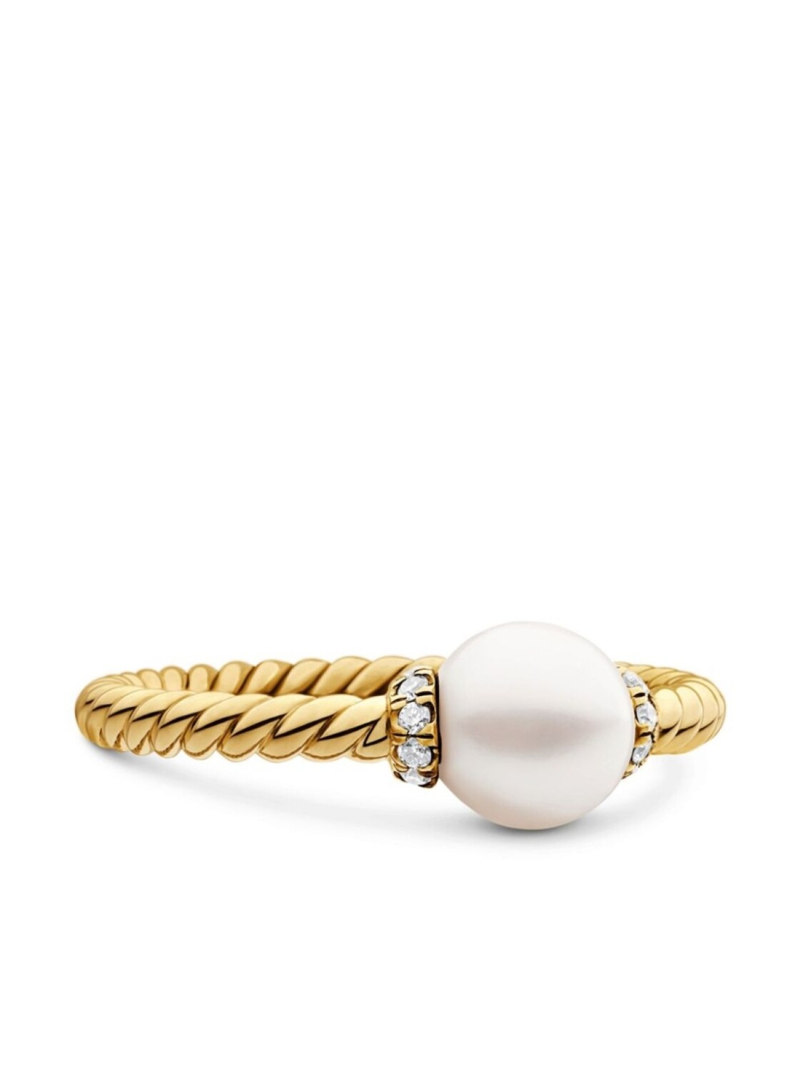 

Кольцо Petite Solari Station Ring из 18-каратного желтого золота с жемчугом и бриллиантами David Yurman, золотой