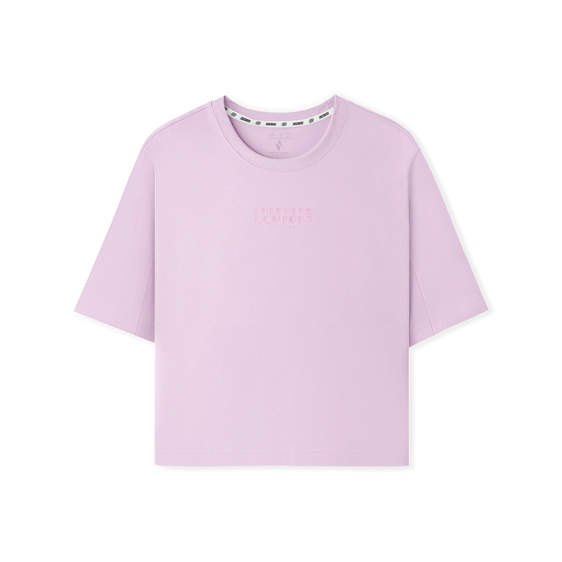 

Skechers SS25 Футболка с удлиненным плечом для женщин, светло-розовый красный