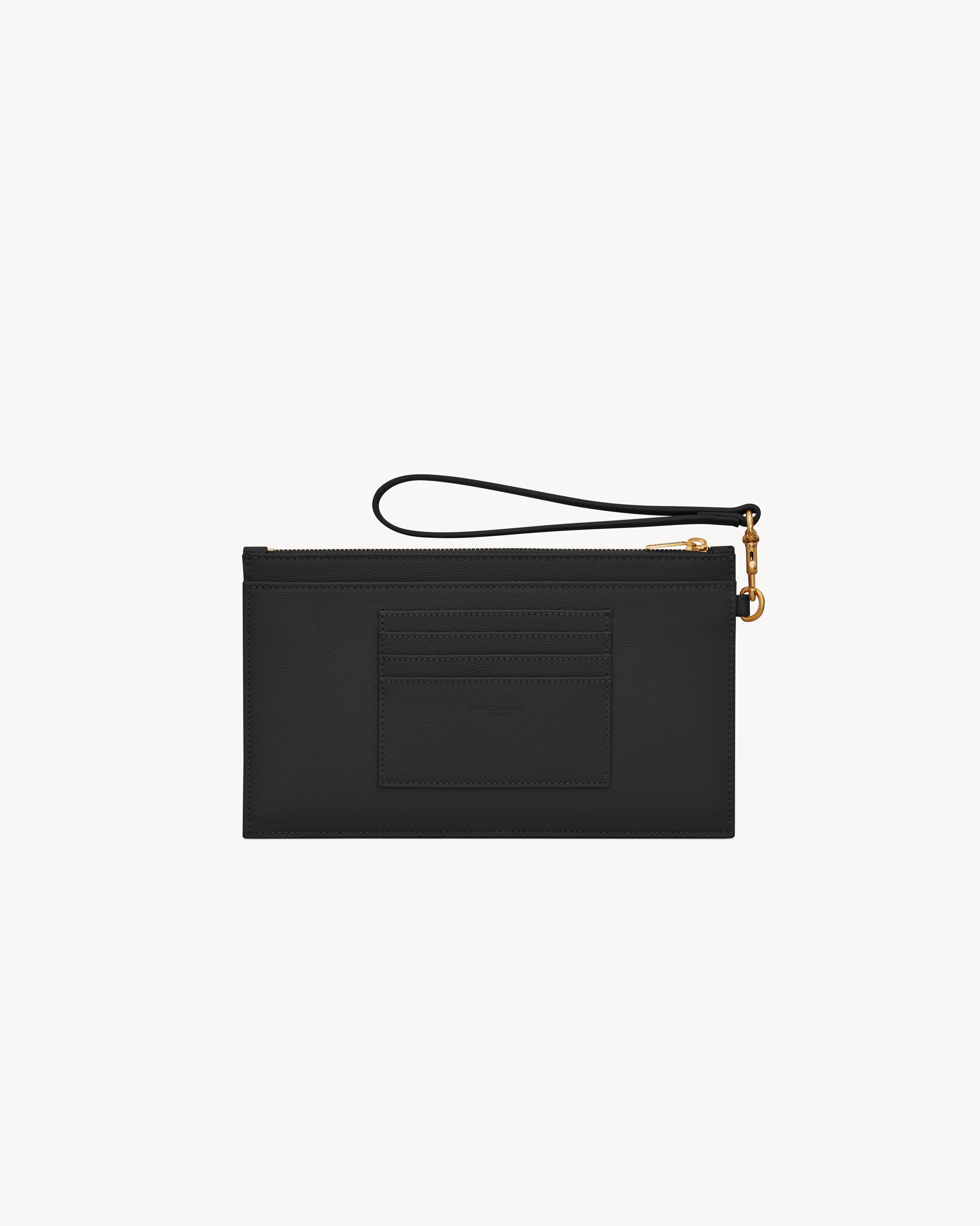 Большой клатч Cassandre Matelasse из зернистой кожи grain de poudre Saint Laurent, черный — фото 2