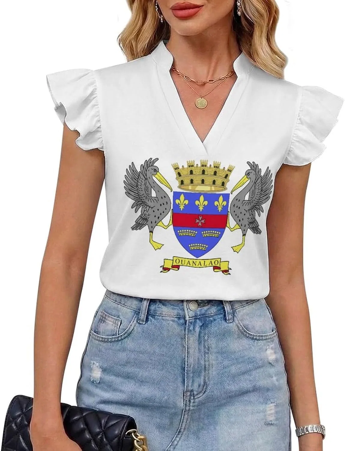 Женский топ без рукавов Palestine Flag, White-4