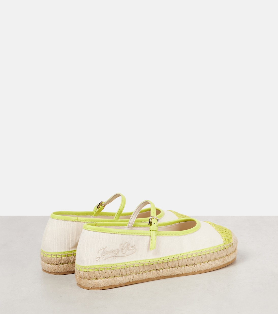 Эспадрильи Aciel из холста с кожаной отделкой Jimmy Choo, Lime Mix — фото 2