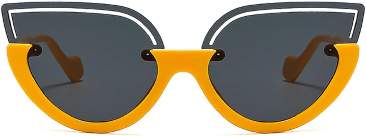 

Солнцезащитные очки Melrose Sexy Cat Eye Punk для женщин, роскошная модная оправа, стильные солнцезащитные очки «кошачий глаз» с защитой от УФ-излучения UV400 8819, Yellow
