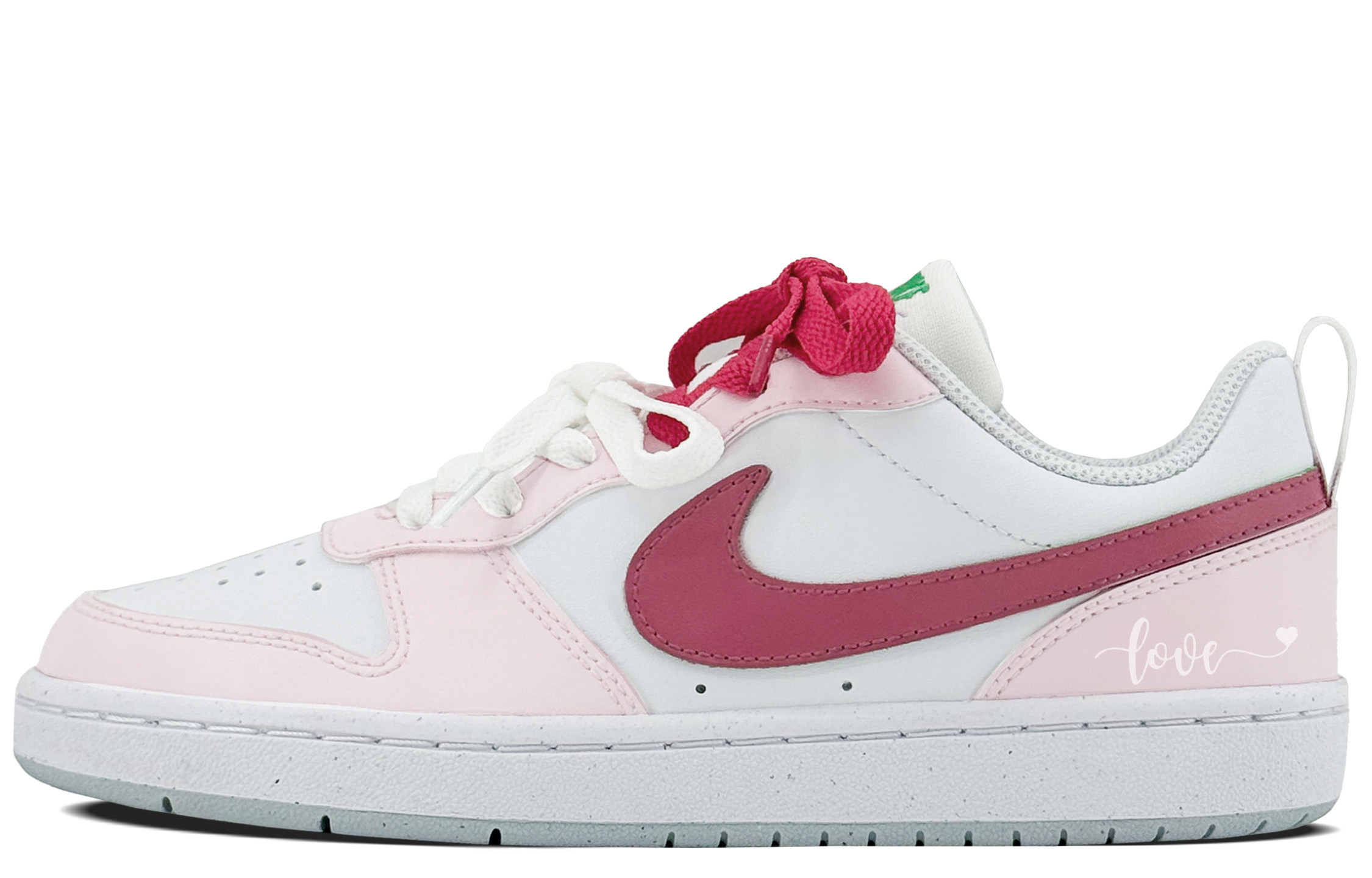 

Кроссовки Nike Court Borough Skateboarding Shoes Women's Low-top White/girly Pink, цвет Girly powder