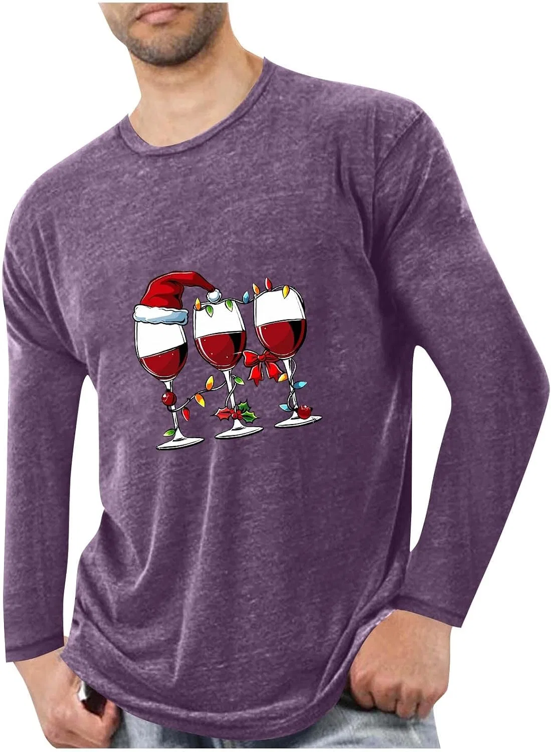 Мужская футболка с принтом Ugly Christmas, Purple