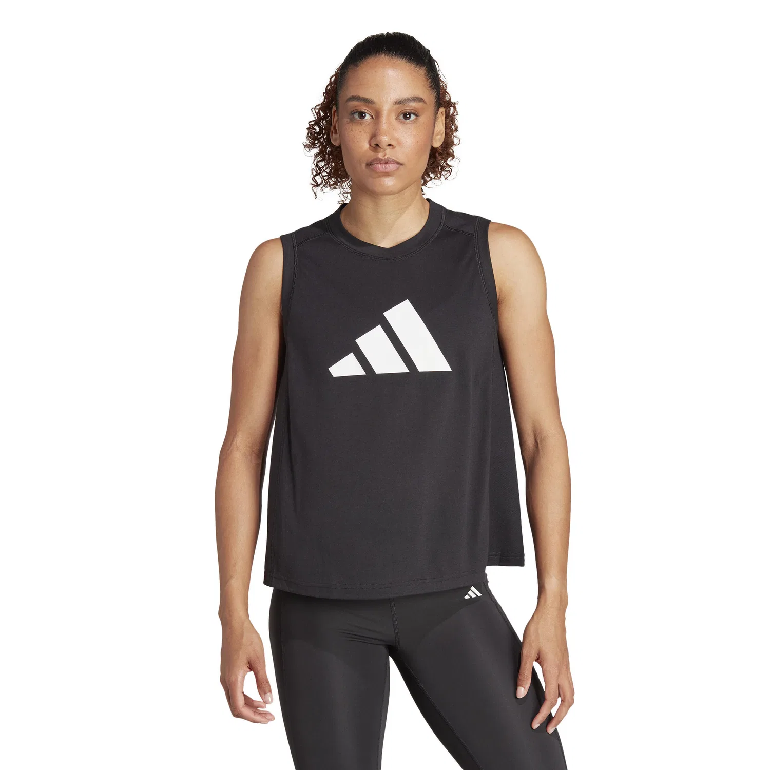 Женский топ с принтом Train Essentials Big Performance Logo Adidas, Schwarz Weiss