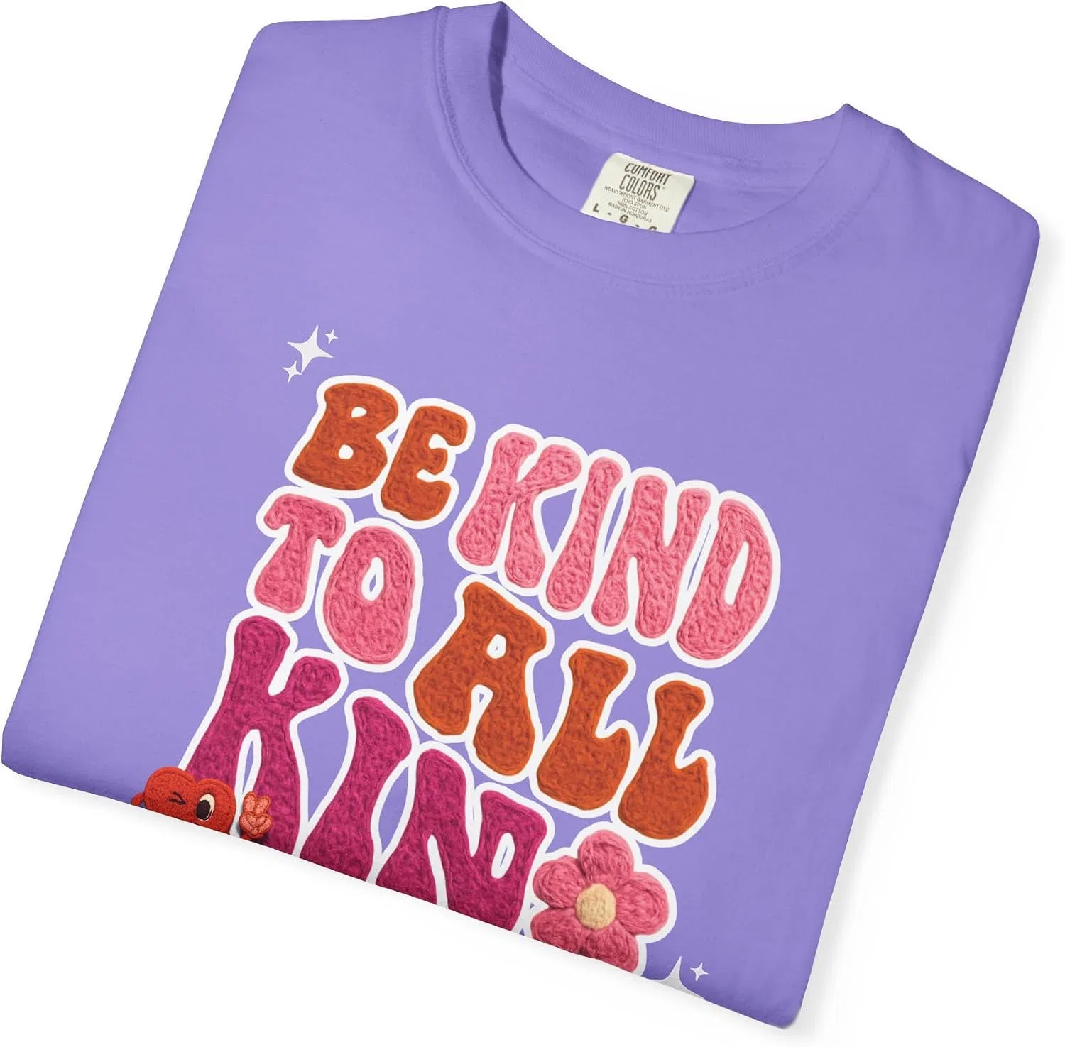 Женская футболка с принтом Be Kind to All Kinds, фиолетовый — фото 2