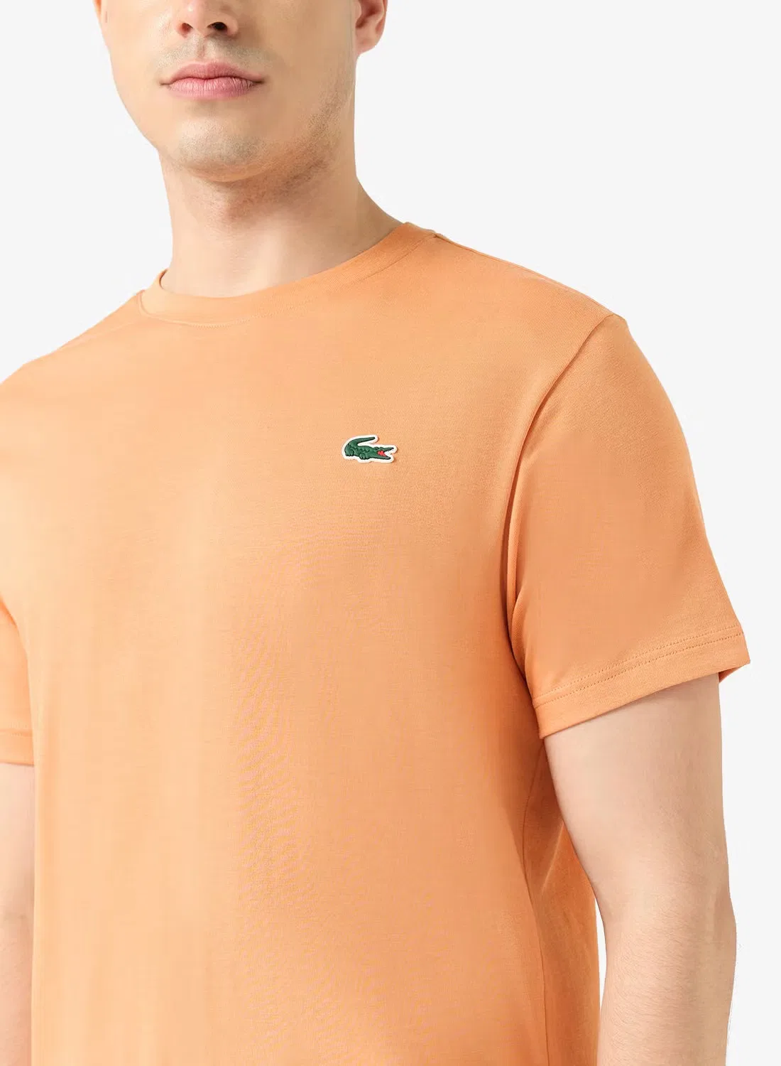 Футболка с высоким воротом Lacoste, персиковый — фото 3