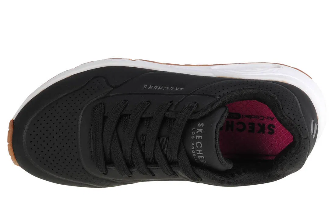Детские кроссовки для девочек с технологией Air-Cooled Memory Foam Skechers Uno Stand On Air, Schwarz — фото 3
