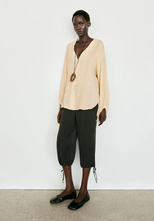 Блуза Plain Massimo Dutti, Yellow, желтый — фото 3