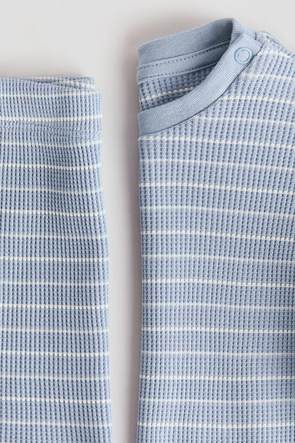 Комплект из двух предметов из хлопка с вафельной текстурой H&M, Hellblau/Gestreift — фото 2