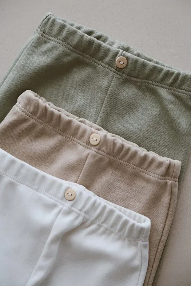 Детские леггинсы для девочек хлопковые 3-шт комплект Ohlalakoala, Mink-Green-Cream — фото 3