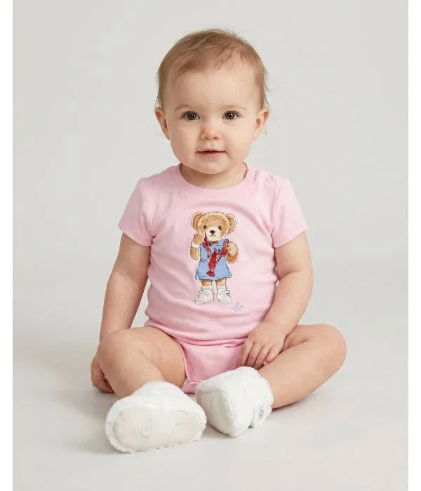 Детское боди для девочек хлопковое Polo Ralph Lauren, Rosa