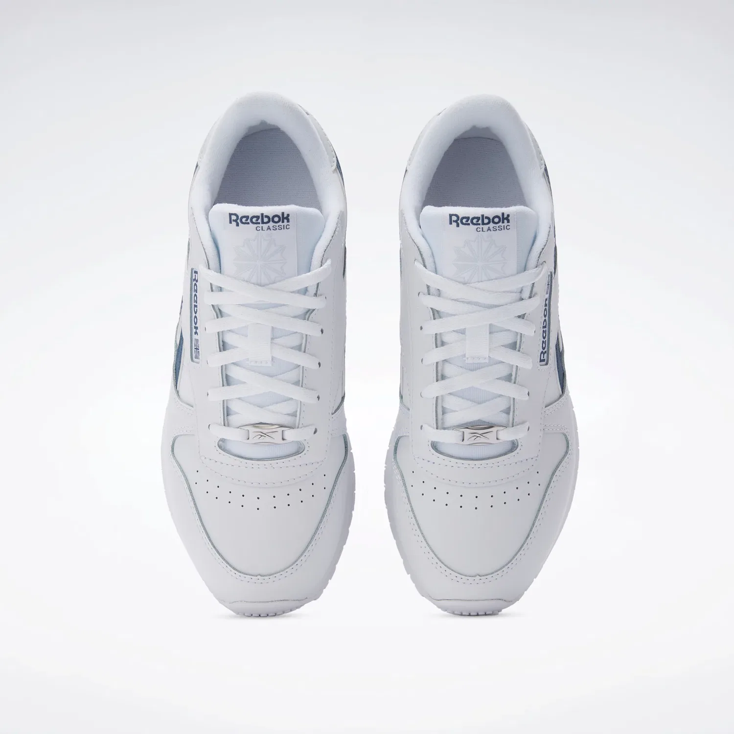 Детские кроссовки с кожаным верхом Reebok Classic, White/Shadow/Moon — фото 3