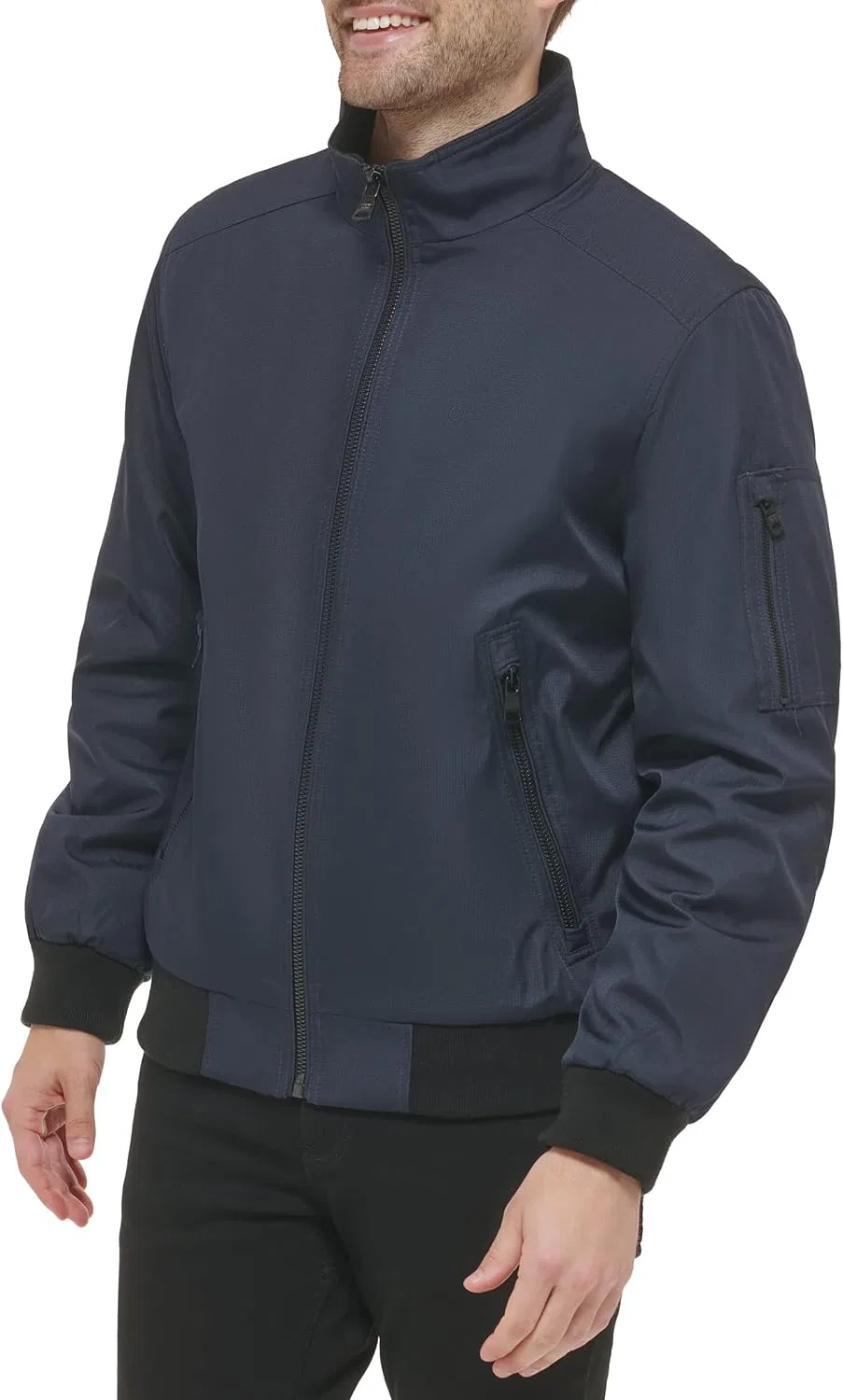 Мужская ветровка с подкладкой из флиса, модель Sherpa-lined Hooded Soft Shell Jacket, Calvin Klein, Rip Stop True Navy — фото 2