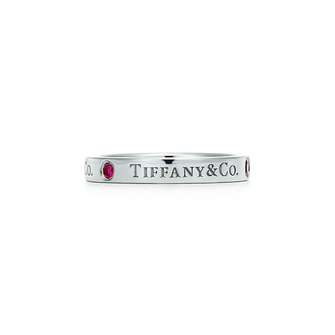 

Кольцо Tiffany & Co Band, платина/рубины
