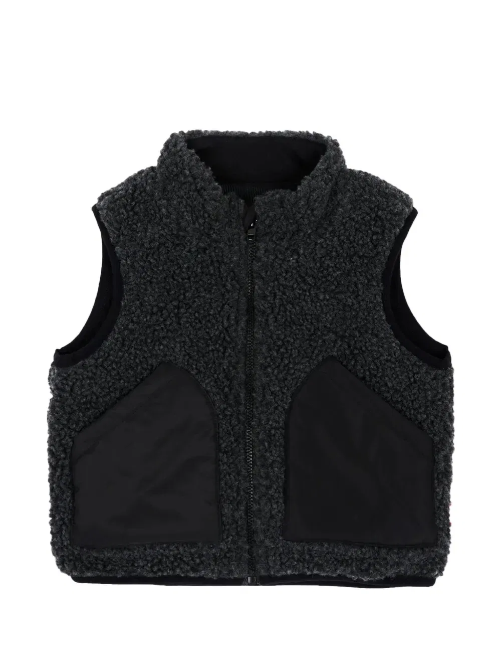 Флисовый жилет с вышитым логотипом Diesel Kids, серый