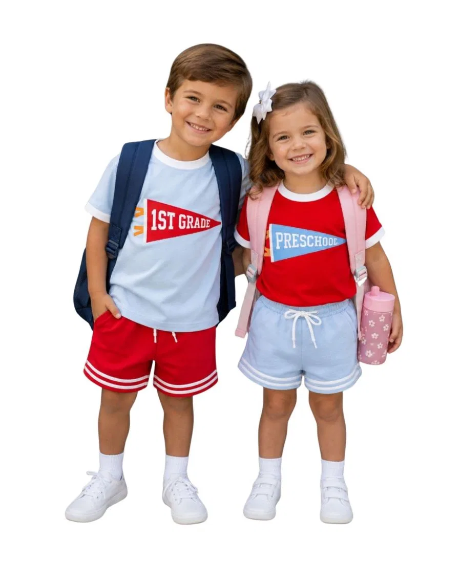 Шорты с полосками в стиле Varsity, модель Striped Varsity Shorts Bits & Bows, Red/White — фото 2