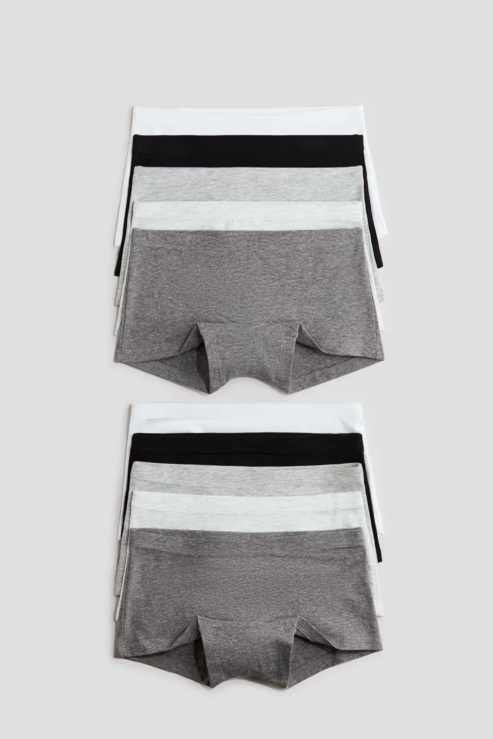 Упаковка из 10 боксерских трусов H&M, Graumeliert/Weiß/Schwarz