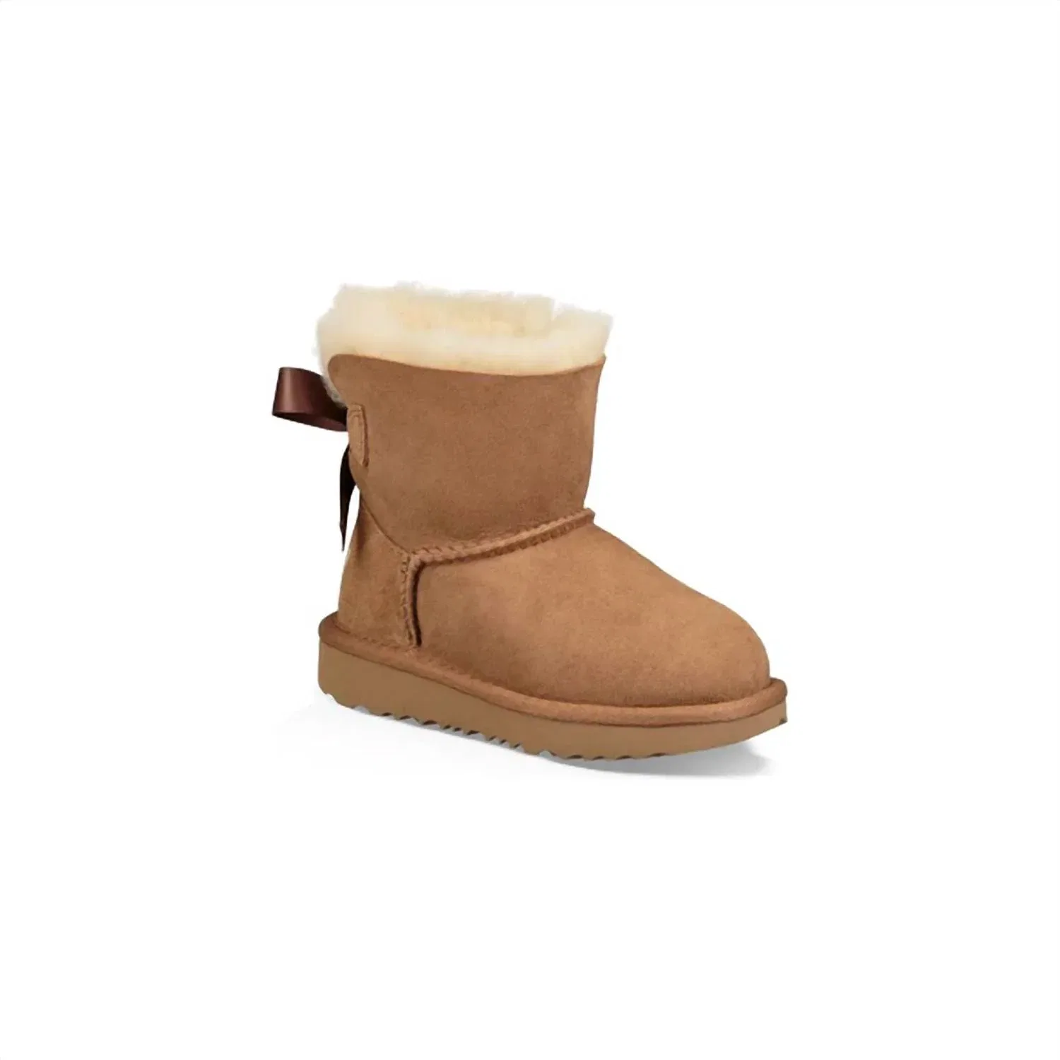 Детские зимние ботинки Mini Bailey Bow II на шерстяной подкладке UGG, Chestnut — фото 3