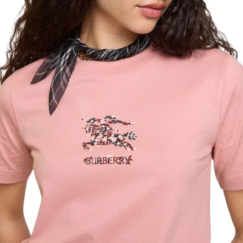 Футболка из хлопка Equestrian Knight Burberry, летняя, розовый — фото 4