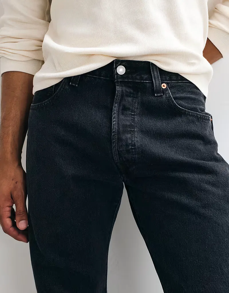 Джинсы Levi's 501 свободного кроя, черный цвет — фото 4