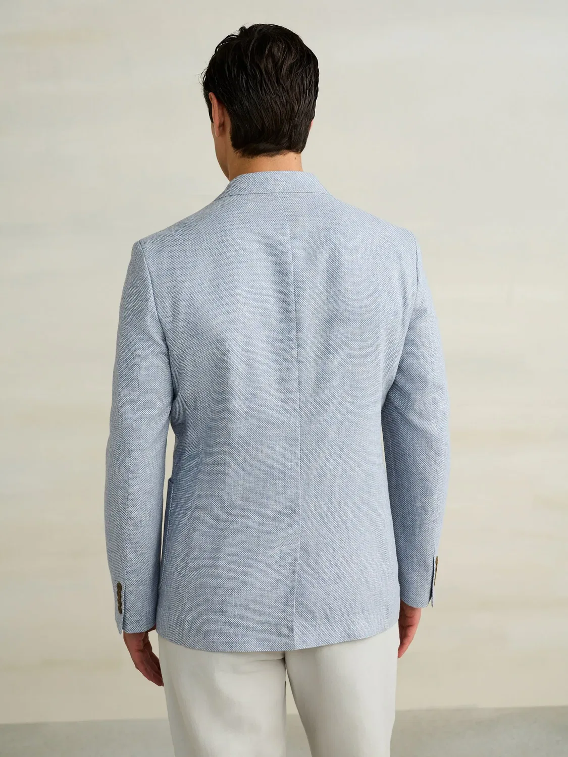 Блейзер из льняной смеси с текстурой, Chambray Blue Next — фото 3