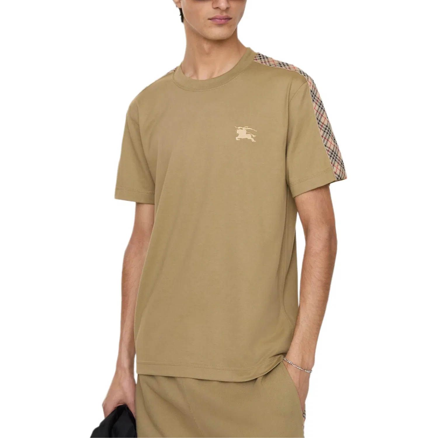 Футболка Burberry Slim Fit, мужская, цвет хаки — фото 3
