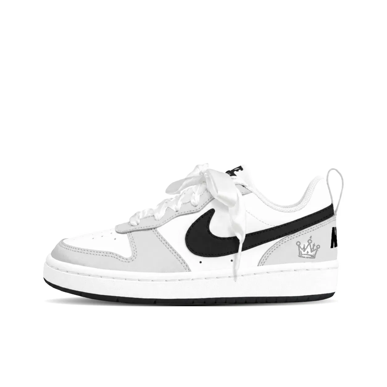 Детские кроссовки для скейтбординга с низким верхом White/Gray/Black, Nike — фото 3
