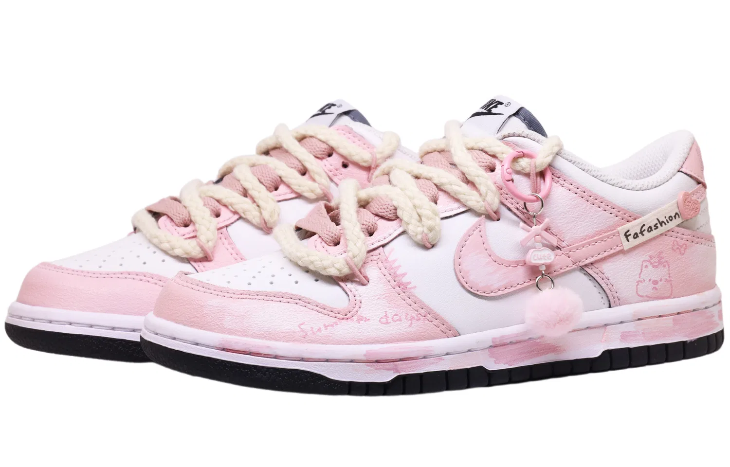 Детские скейтбординг-кроссовки с принтом собаки Pink Nike — фото 4