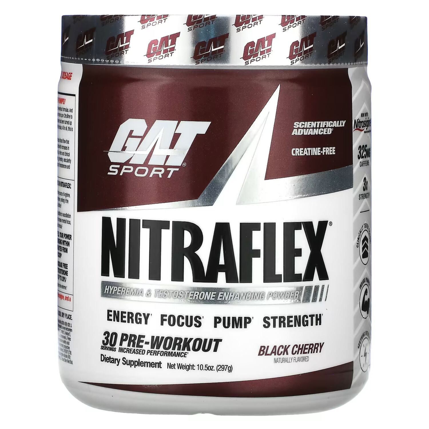 

GAT, Sport, NITRAFLEX, черная вишня, 297 г (10,5 унции)