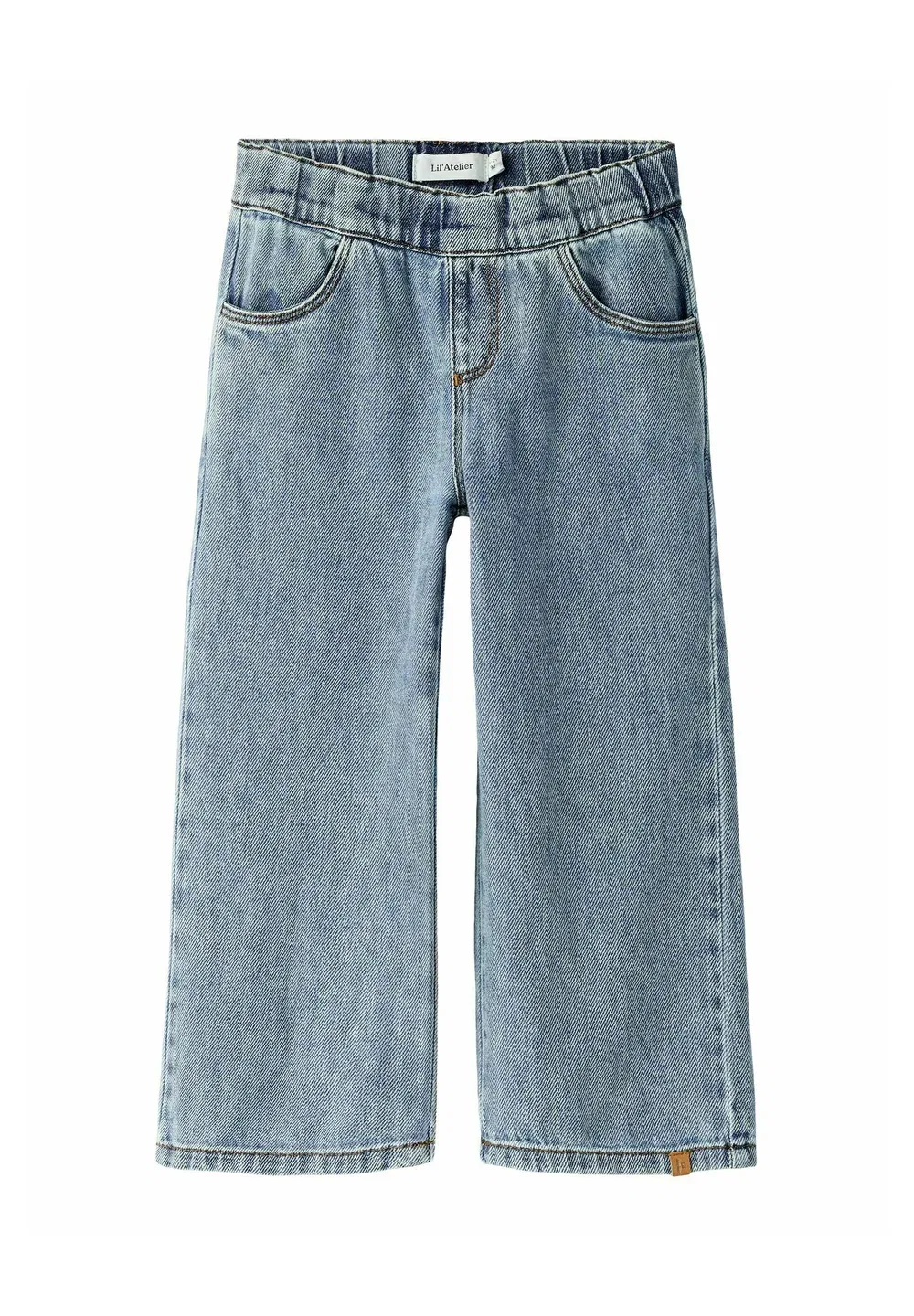 Джинсы унисекс с широкими штанинами - свободный крой Lil' Atelier, Medium Blue Denim — фото 3