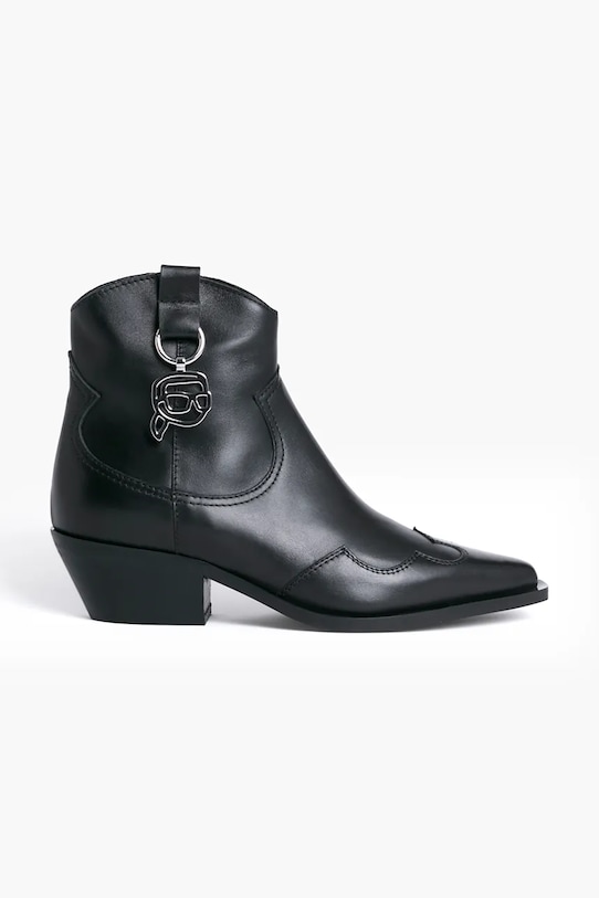 Кожаные ковбойские сапоги KANSAS NFT Karl Lagerfeld, черный