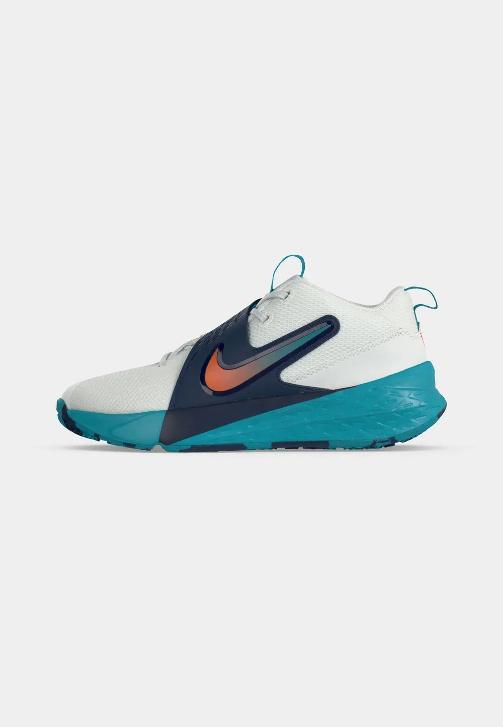 Баскетбольные кроссовки Team Hustle унисекс Nike Performance, Summit White/Safety Orange/Energy/Midnight Navy/Pure Platinum-Coloured — фото 2