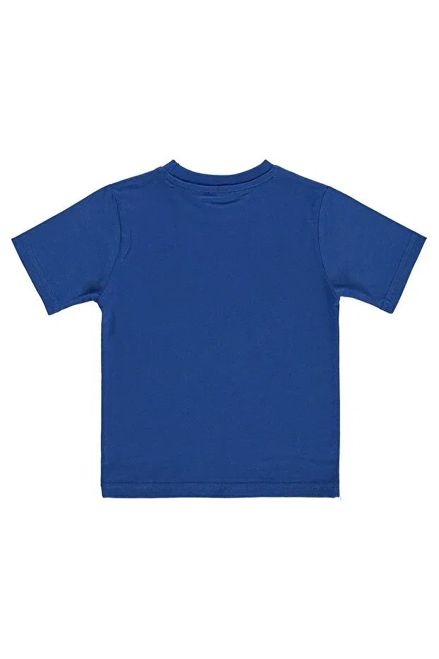 Детская футболка для мальчиков с принтом Smiling face Civil Boys, Saks Blue — фото 2