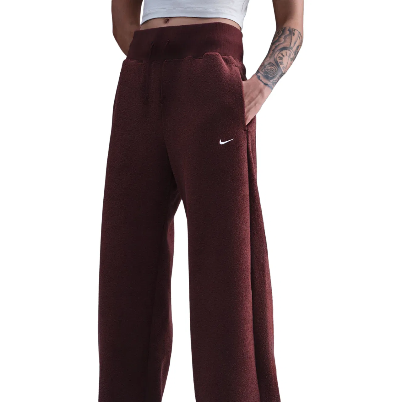 Женские брюки Phoenix Plush Wide Nike, цвет Maroon/Maroon