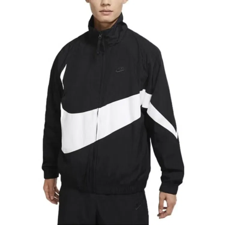Куртка с длинным рукавом на молнии с принтом логотипа Nike, черная — фото 3
