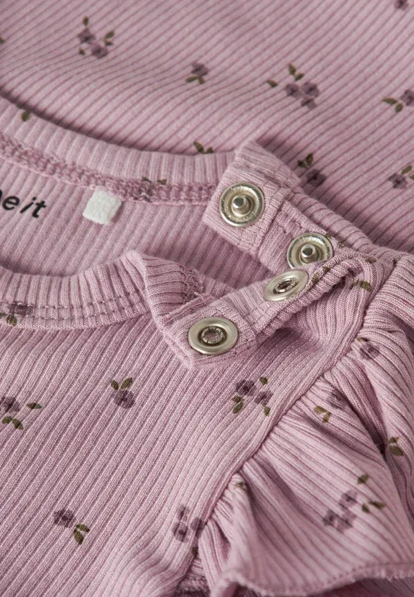 Боди с цветочным принтом Long sleeved Name It, keepsake lilac, сиреневый/мятный — фото 3