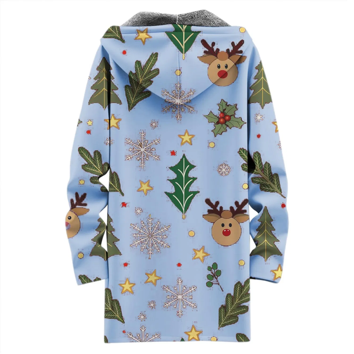 Женская куртка с длинным рукавом 2025 Cardigan natalizio, Blu — фото 3