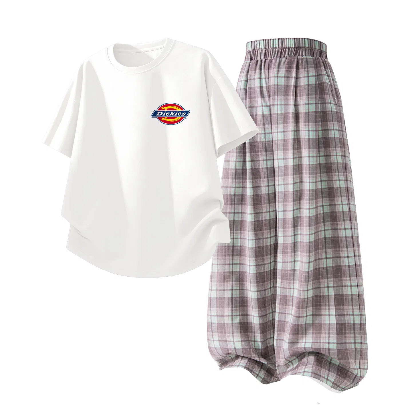 Детский спортивный костюм с круглым вырезом Dickies, Standard K White+Solid Pink
