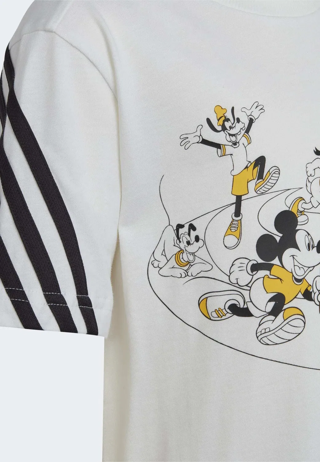 Спортивный костюм Dynsey с короткими шортами и изображением Микки Мауса Adidas Performance, Top White Black Bottom Better Scarlet S White Bold Gold — фото 3