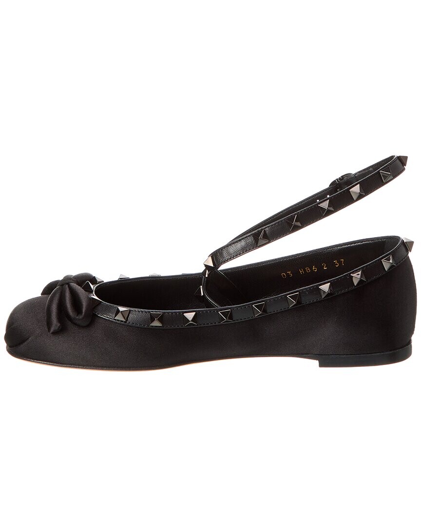 

Туфли Valentino Rockstud из атласа и кожи, черный