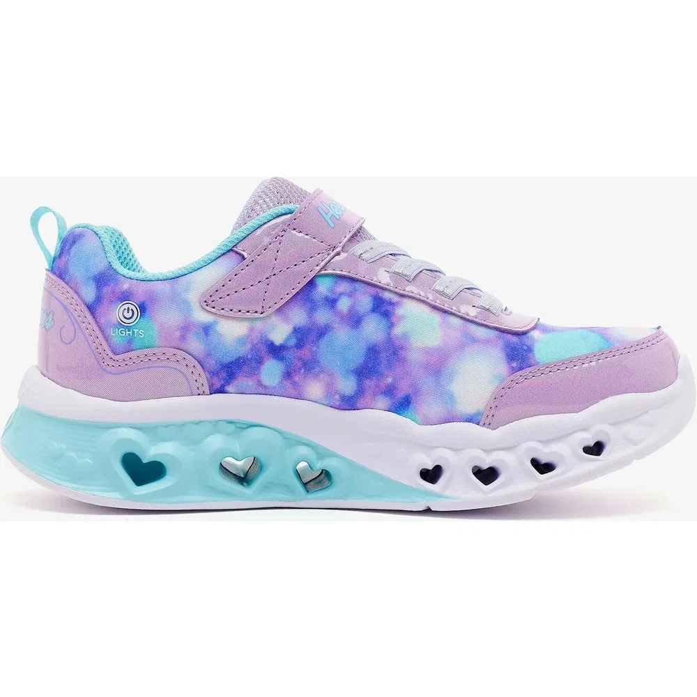 Детские кроссовки для девочек со светодиодной подсветкой Flutter Heart Lights - Blurred Love Skechers — фото 3