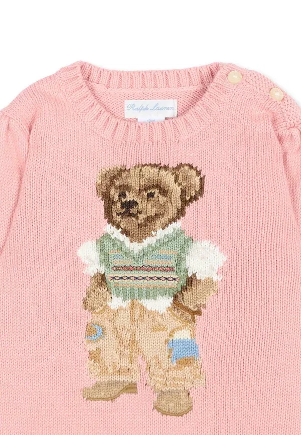 Джемпер с вышивкой Maglione Polo Ralph Lauren, Pink, розовый — фото 3