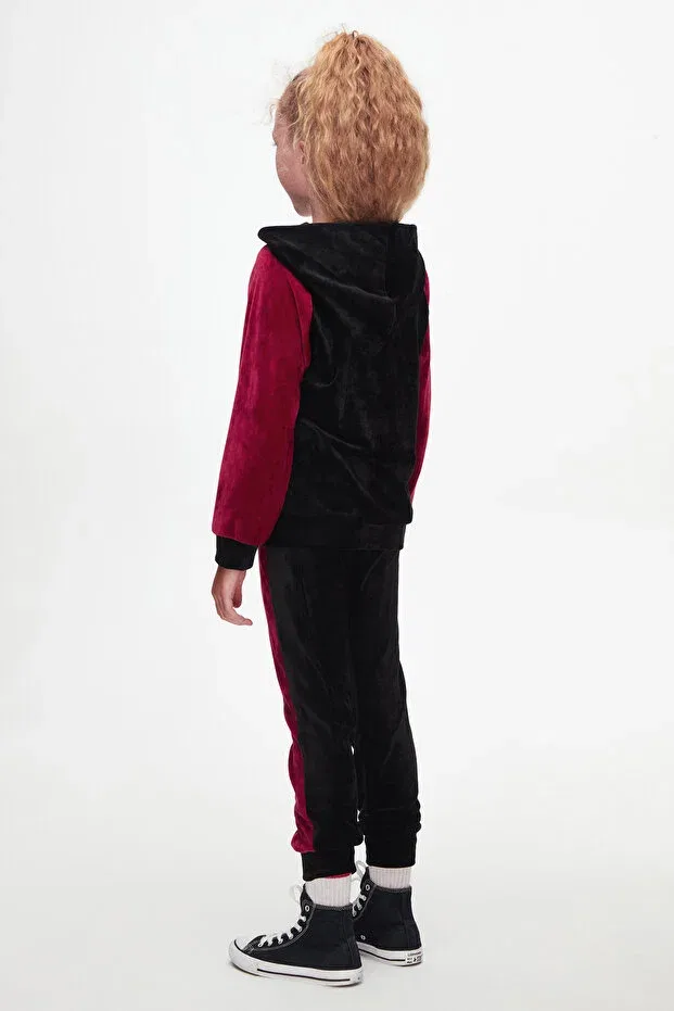 Детский комплект из свитшота и брюк из вельвета Lovetti, Black Red — фото 4