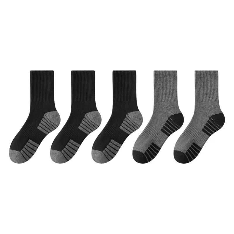 Носки детские унисекс с принтом, набор из 5 пар, MADALLO, Light Gray 3+Black 2 — фото 4