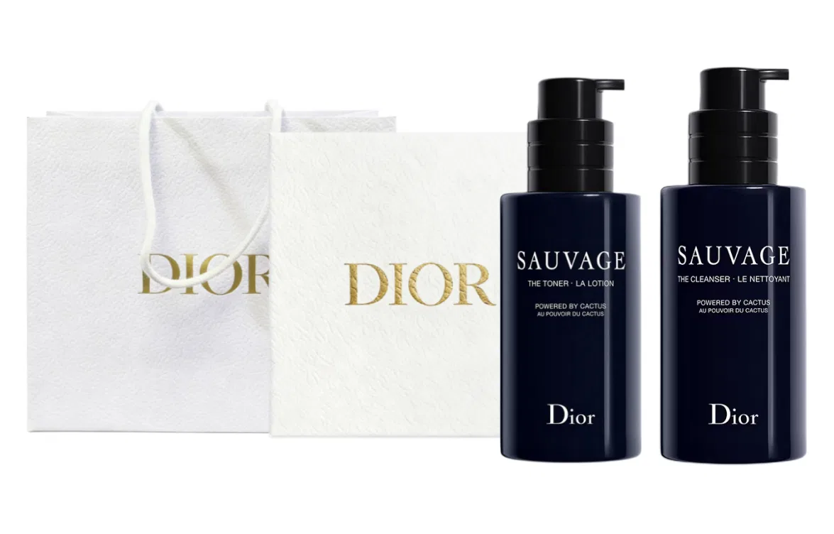 Мужской набор для ухода за кожей с очищающим гелем и тонером, DIOR, Black