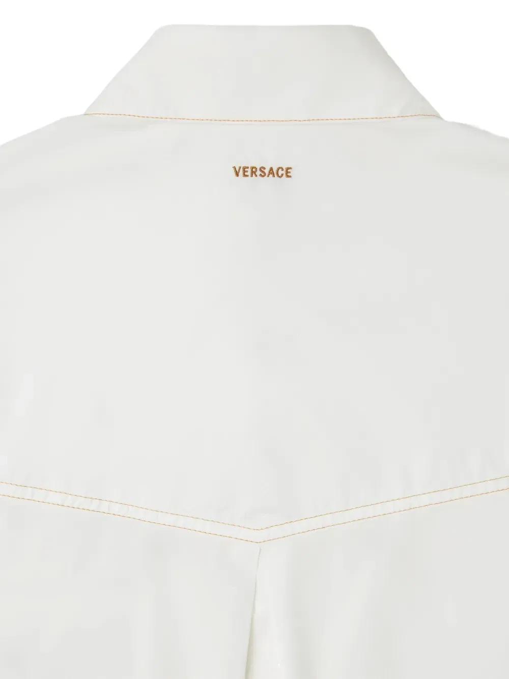 Свободная рубашка из хлопкового поплина Versace, белый — фото 4